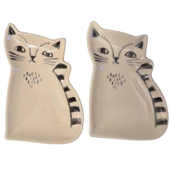 Danica Studio Ceramic Cat Mini Trinket Tray Tea Bag Spoon Chopstick Rest - Picture 1 of 6